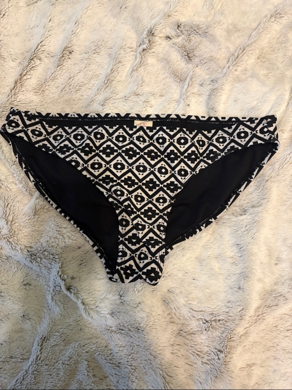 OP Black and White Geometric Bikini Bottoms